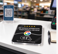 Autocollant de table NFC en acrylique rigide pour Google Follow, Panneau NFC à toucher pour la connexion, Conception personnalisée, Dos auto-adhésif pour magasin