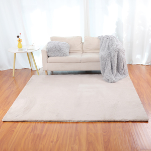 Moderne Anti-Slip Custom Logo Hoge Kwaliteit 100% Polyester Faux Konijnenbont Tapijten En Tapijten Voor Woonkamer Slaapkamer Bank En Huis - Product Image 1