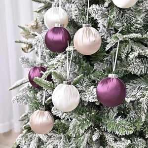 Boules de Noël décoratives électro-plaquées de luxe, incassables, réutilisables, en satin et velours, pour arbre de Noël - Product Image 3