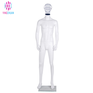 Maniquí Masculino de Fibra de Vidrio Blanco de Pie, Maniquí Masculino Realista con Cabeza de Huevo para Exhibición en Vitrinas - Product Image 4