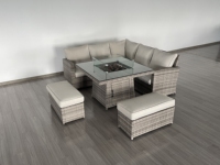 Ensemble de foyer extérieur moderne - Canapé et table en rotin pour patio et jardin