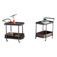 Table de canapé double face avec chariot de rangement mobile, meuble de salon personnalisé, étagère d'angle