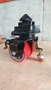 Dual Super Heavy Duty <span class=keywords><strong>Caster</strong></span> Recipiente de Ferro Fundido com Econômico PU Revestimento Boa Qualidade Giratória Tipo ISO Container Moving Tool - Product Image 3