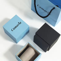 Caja de reloj de pulsera única ecológica de lujo moderna logotipo personalizado cartón embalaje esponja impresión Offset regalo
