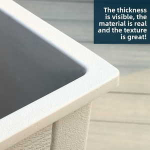 P453 Plastic Flower Pots &amp; <strong>Tall</strong> Square Planter Outdoor Stone-Like Large Square Bonsai Pot - Product Image 2