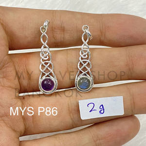 Colgante de plata 925 con diseño de artista con fabricación de joyas de piedras preciosas - Product Image 1