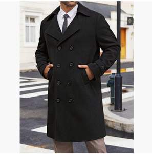 Otoño e invierno, nuevo estilo, chaqueta de <span class=keywords><strong>hombre</strong></span> europea y americana, abrigo de lana de longitud media con doble botonadura para <span class=keywords><strong>hombre</strong></span> - Product Image 2