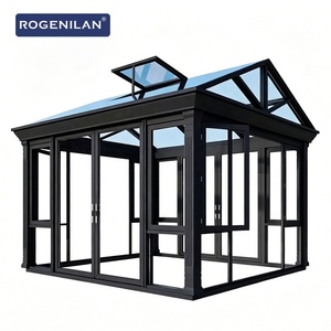 Véranda en aluminium sur mesure Rogenilan pour maison, solarium avec fenêtres et portes en verre trempé pour maison - Product Image 1