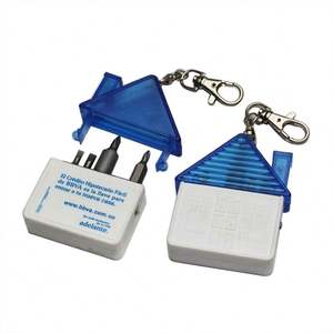 <b>Promotional</b> 4 in 1 House Shape <b>Tool</b> Kit Keychain Mini Screwdriver Kit - Product Image 1
