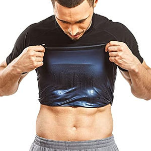 T-shirt a compressione premium, maglia tecnica da allenamento, maglia sauna traspirante, maglietta sportiva da uomo a maniche corte per casa - Product Image 2