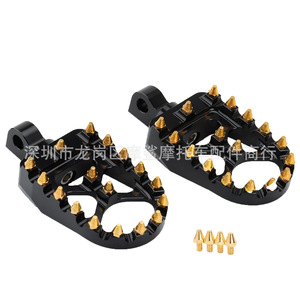 Repose-pieds de moto Moshark usinés CNC, rotatifs à 360 degrés avec clous dorés pour modification de moto - Product Image 3