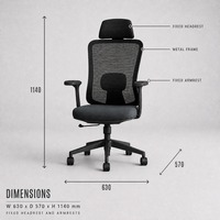 Chaise de bureau ergonomique à dossier mi-haut en maille avec accoudoirs, pivotante, réglable en hauteur, pour bureau à domicile