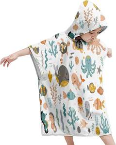 การออกแบบที่กําหนดเองทรายฟรีผ้าฝ้ายอินทรีย์ 100% เทอร์รี่เสื้อปอนโชผ้าเช็ดตัวชายหาดคลุมด้วยผ้าสําหรับเด็ก <span class=keywords><strong>Sustaina</strong></span> - Product Image 5