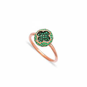 Minimalist <b>Emerald</b> CZ Stone Round Design Clover Shape Wholesale Jewelry Handcrafted 925 Sterling <b>Silver</b> Jewelry <b>Ring</b> - Product Image 2