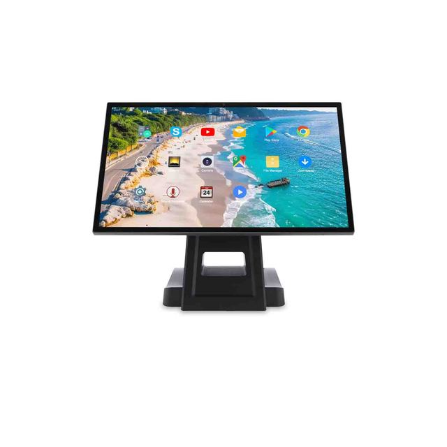 15.6 Inch Android Tablet with DC12V Power and Desktop Stand for Easy Setup in Retail and Hospitality Environments