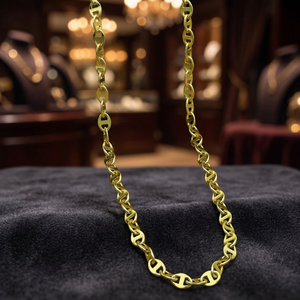 Wholesale 14K18K24K Micron Gold Plated Mariner <b>Link</b> Style Chain, Brass Gold Chain, Modern Chain Design, Fashion Chain Necklaces - Product Image 5