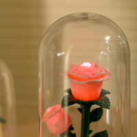 Veilleuse LED créative à la main ornement de fleur de Rose éternelle créative pour anniversaire saint valentin fleurs préservées plantes