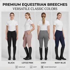 Premium Equestrian Breeches Women High Waist Silicone Grip Durable Fabric Phone Pockets Horse Riding <strong>Jodhpurs</strong> for Daily Riding - Product Image 2
