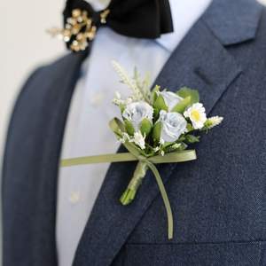 All'ingrosso simulazione artificiale dello sposo della sposa di nozze del ballo di fine anno di moda del corpetto della rosa spilla del fiore del polso del fiore della spalla - Product Image 3