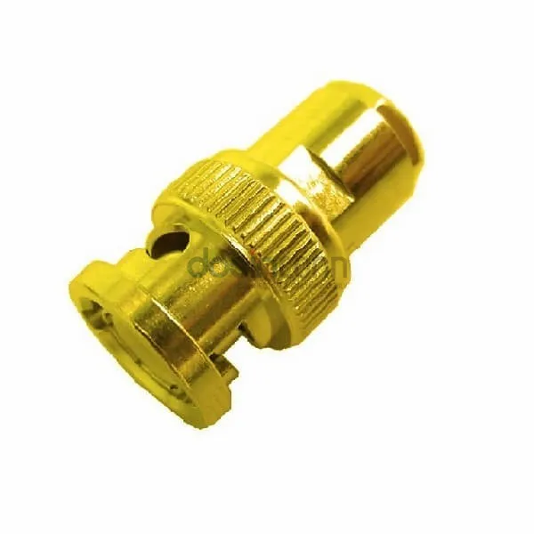 IP65 Cable Mount 180 Degree Clamp Male BNC Connector Male Golden