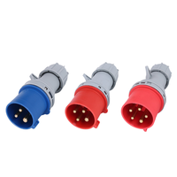 Steker Industri Tahan Aus Tinggi IP44 Tahan Air JORDY JD023 3P 32A 230V Biru Fase Tunggal Konektor Tugas Berat