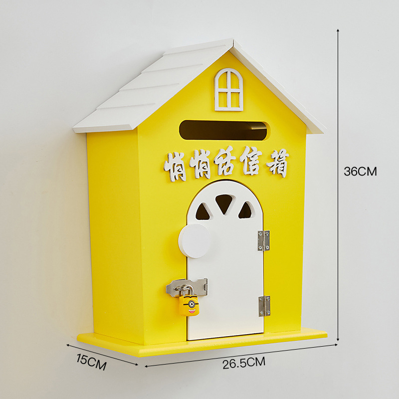 New large yellow private message mailbox with lock