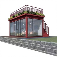 Maison conteneur préfabriquée en acier de Nouvelle-Zélande avec pièce vitrée respirante pour commerces, hôtels et sites touristiques
