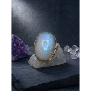 Bague en argent 925 avec pierre de lune - Rehausse la beauté et le bien-être - Poids 75 carats - Product Image 3