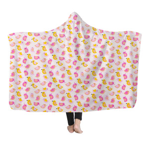 Stampa a sublimazione personalizzata in velluto di cristallo per dormire coperte indossabili Dropshipping <span class=keywords><strong>mantello</strong></span> con cappuccio coperta per adulto - Product Image 5