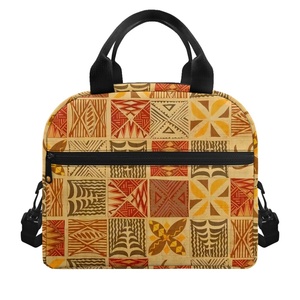 Luxury-Goods Custom Hawaiian Pattern Insulated Handle Lunch Picnic Cooler <strong>Bag</strong> Designer School Work Travel Portable <strong>Delicacy</strong> OEM - Product Image 1