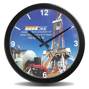 Logo personnalisé Horloges murales en verre à cadre en plastique simple avec visage personnalisé - Product Image 3