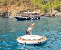 Plate-forme gonflable personnalisée commerciale de sports nautiques plate-forme d'eau flottante durable pour la danse de poteau