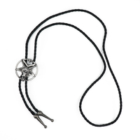 Cravate Bolo en Alliage de Cuivre et Cuir pour Homme, Accessoire de Cowboy Style Western Vintage avec Logo Personnalisé