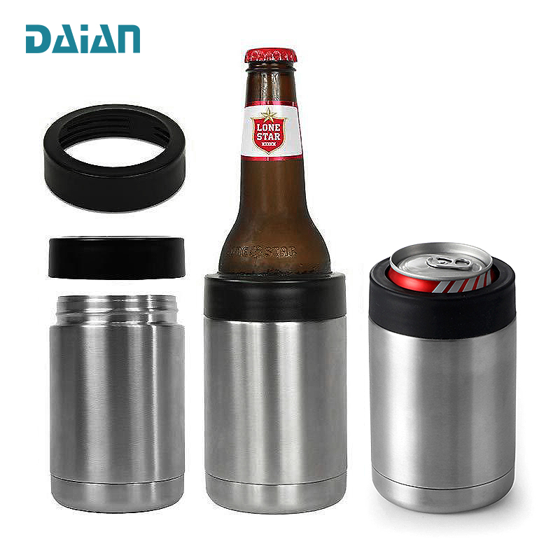 Standard Can Cooler for Beer   Soda Stainless Steel 12oz Beverage Chiller Double Wall Vacuum Insulated Drink Holder