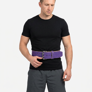 Cinturón de Levantamiento de Pesas SAAR INDUSTRIES de Cuero Vacuno Transpirable y Resistente, Color Morado, Grosor de 6MM-13MM, Punta Única Antideslizante, Alta Resistencia - Product Image 1