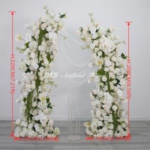 DKB Arche de fleurs artificielles en soie, vert et blanc, taille personnalisable, écologique, pour mariage, fête, événement - Meilleures ventes - Product Image 2
