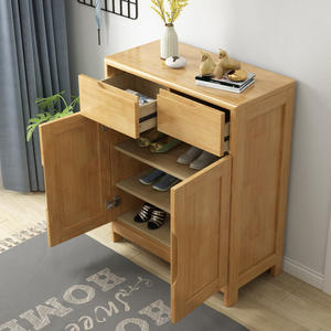 Mueble Zapatero de Madera Maciza con Gran Espacio de Almacenamiento, Estilo Nórdico Minimalista, de Dos Puertas, para el Hogar - Product Image 2