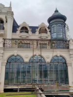 Porte et fenêtre d'entrée en acier de style Wabi Sabi, imitation fer forgé, pour projets de villas et d'hôtels