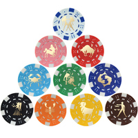 Hot Stamping Emas/Perak 11.5g 40mm Plastik ABS Cetak Kustom 1000 Buah Twinklestar YXABS-002 Poker Chip