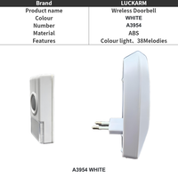 Sonnette de porte sans fil étanche à brancher, bouton AC, sonnette électronique, réception de signal longue distance, sonnette sans fil