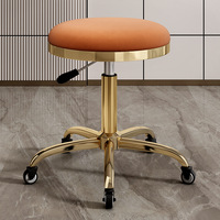 Tabouret rond en acier de haute qualité en vente chaude avec poulie, portable et réglable en hauteur, rotation à 360 degrés pour les spas et les salons de coiffure