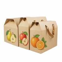 Boîtes cadeaux personnalisées à toit en pignon, motif fruits, couleurs variées, vente en gros OEM