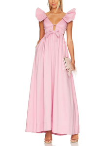 OEM Fashion Ladies abbigliamento Lace-up Back tie Maxi abiti senza maniche Cut out Women Casual dress - Product Image 4