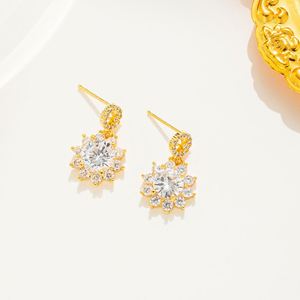 Conjunto de Collar y Pendientes de Acero de Titanio con Zirconia, Diseño de Girasoles y Copos de Nieve Románticos, para Boda Nupcial - Product Image 6