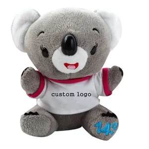 Holesale-Llavero Koala de oso de peluche con camiseta personalizada, bonito regalo de recuerdo promocional, oso Koala de peluche