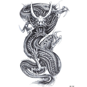 Tatuajes Temporales de Dragón Negro, Adhesivos de Papel para Piernas, a la Moda, Resistentes al Agua, para Hombres, No Tóxicos, Talla Única - Product Image 6