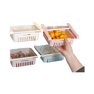 Caja de almacenamiento para congelador, divisor de cajón con estante telescópico retráctil, refrigerador, cesta de huevos para cocina, almacenamiento de alimentos - Product Image 4