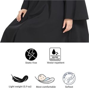 Mantella da Barbiere Professionale Impermeabile in Poliestere Nero con Logo Personalizzato, Mantella per Taglio Capelli con Maniche Lunghe - Product Image 5