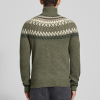 Pull jacquard tricoté en mélange de laine chaud pour homme, col montant demi-zip, idéal pour l'automne et l'hiver, les activités de plein air et les voyages – Fabrication sur mesure par un fabricant de tricots