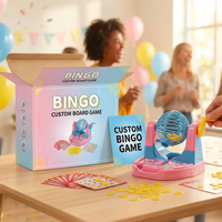 Mini machine de jeu de bingo portable à manivelle avec plateau de tirage des prix en papier et plastique, jouet de jeu de société pour le divertissement familial éducatif